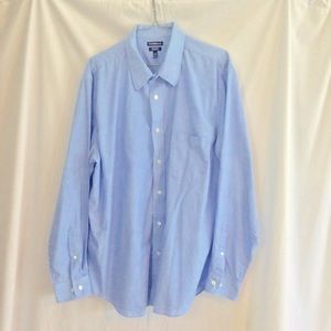 Men’s Croft & Barrow Blue and White Thin Stripe Broadcloth Classic Fit Shirt